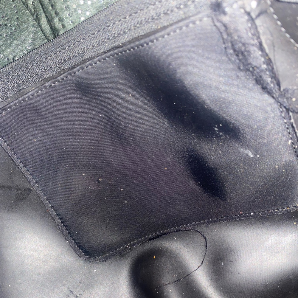 LONGCHAMP Frm FRANCE RARE BLACK NYLON LEATHER TOTE Handbag w LOCK OPTION GORG - Picture 7 of 14